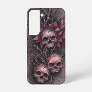 Dark Red Floral Art Samsung Galaxy Case
