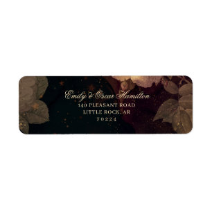 Dark Red Floral Gothic Boho Return Address