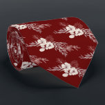 Dark Red Floral Wedding  Neck Tie<br><div class="desc">Design of the tie is simple floral on red background.  Surprise your friend or relative who is going to be groom.</div>