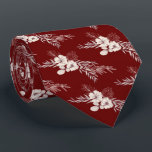 Dark Red Floral Wedding  Neck Tie<br><div class="desc">Design of the tie is simple floral on red background.  Surprise your friend or relative who is going to be groom.</div>