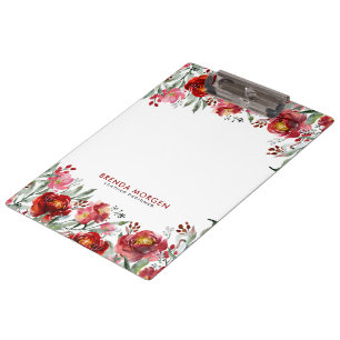 Dark-red Garden Flowers Clipboard