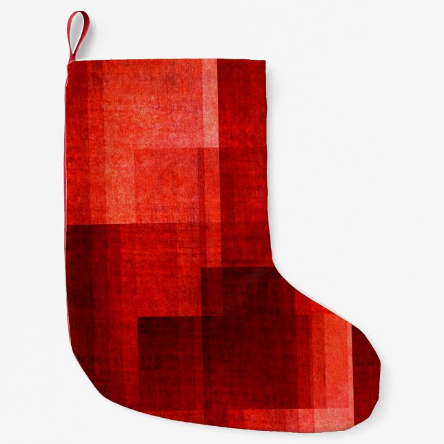 dark red geometric background - coloured textureab small christmas stocking (Front)