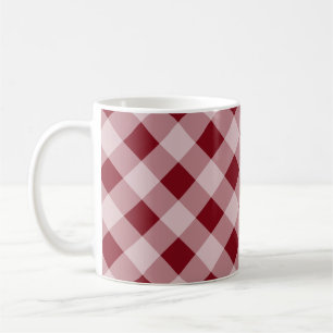 Dark Red Gingham Mug