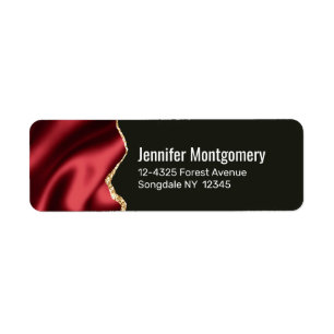 Dark Red Glam Wavy Satin Abstract Design