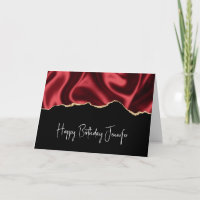 Dark Red Glam Wavy Satin Abstract Design Birthday