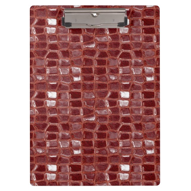 Dark red glass bricks abstract geometric pattern clipboard (Front)