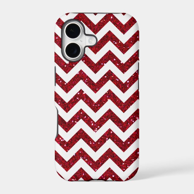 Dark Red Glitter Chevron Pattern (Back)