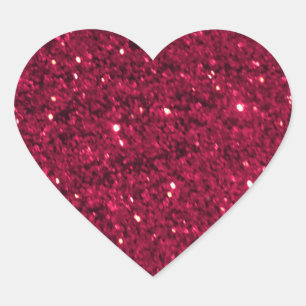 Dark Red Glitter Heart Sticker