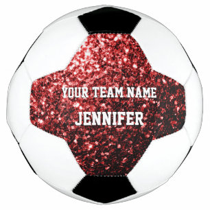 Dark red glitter sparkles bling Your name Team Football