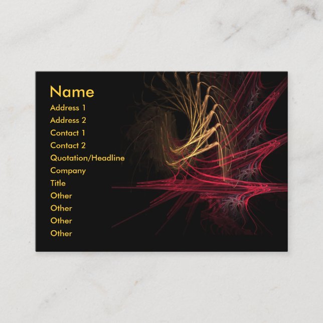 Dark : Red & Gold Business Card (Front)