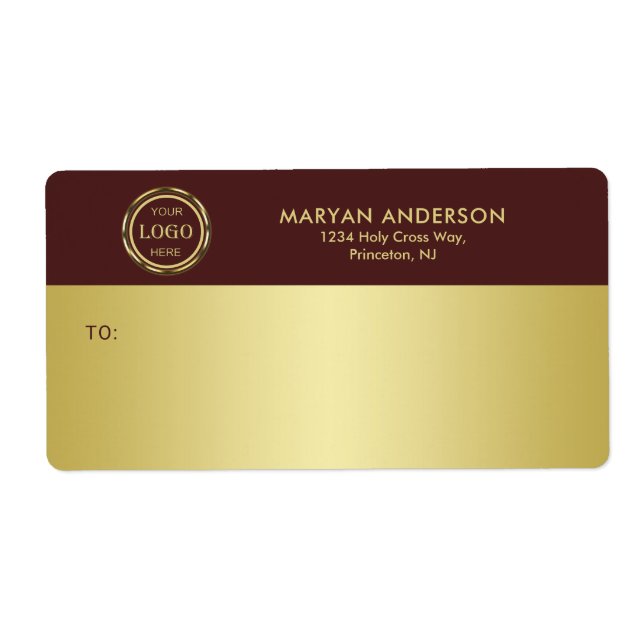 Dark-red gold design,Logo or Photo in gold circle, (Front)