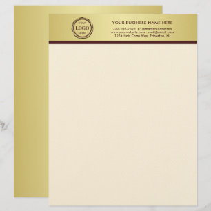 Dark-red gold design,Logo or Photo in gold circle, Custom Letterhead