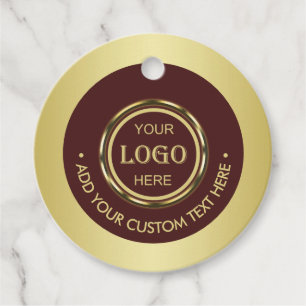 Dark-red gold design,Logo or Photo price Tags