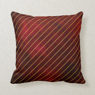 Dark Red & Gold Striped Cushion