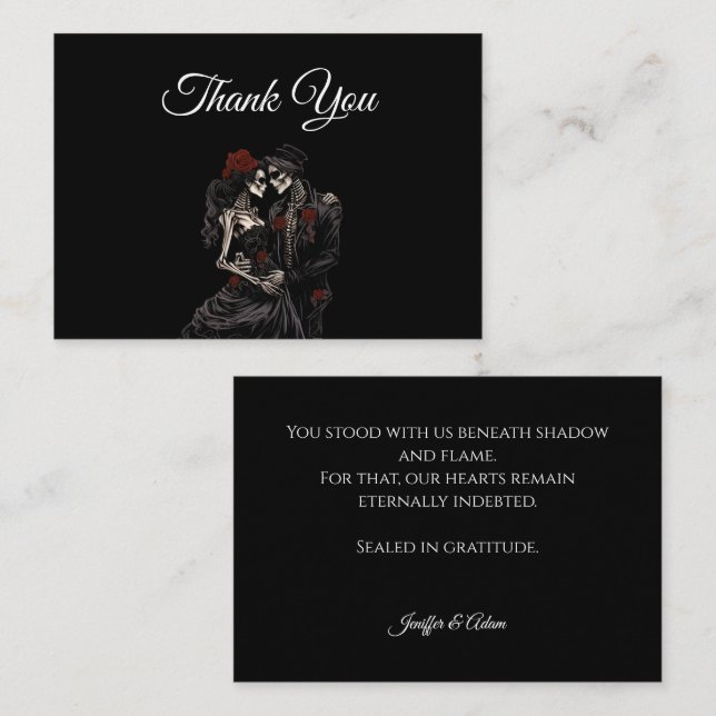 Dark Red Gothic AlternativeHalloween wedding Card (Front/Back)