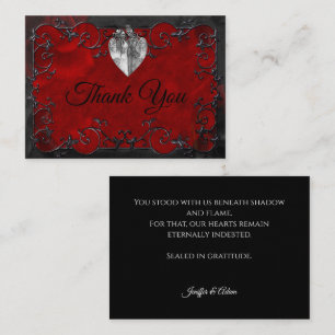 Dark Red Gothic Halloween wedding Card