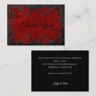 Dark Red Gothic Halloween wedding Card