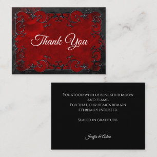 Dark Red Gothic Halloween wedding Card