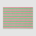Dark Red, Green and White Stripes Tissue Paper<br><div class="desc">A tissue paper designed with a dark red,  green and white striped pattern. Customise the white background colour,  pattern size,  among other options.</div>