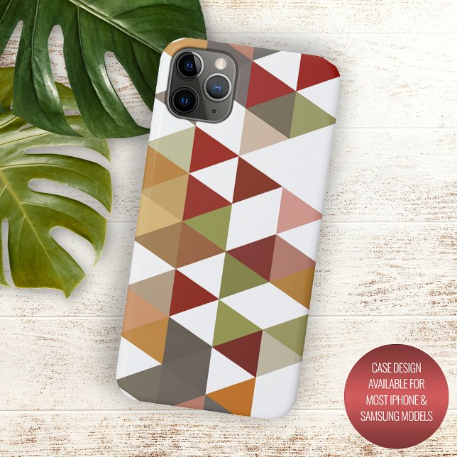 Dark Red Green Taupe Brown White Polygon Art Case-Mate iPhone Case (Creator Uploaded)