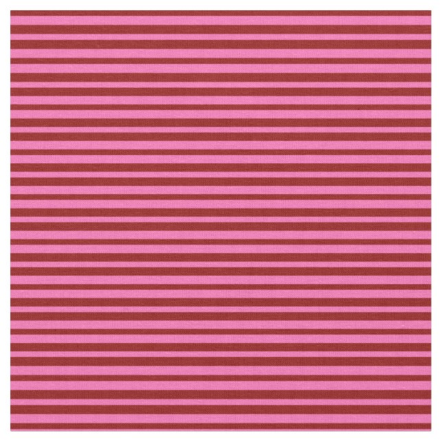 Dark Red & Hot Pink Lines Pattern Fabric (Close Up)
