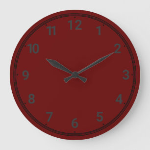 Dark red large clock