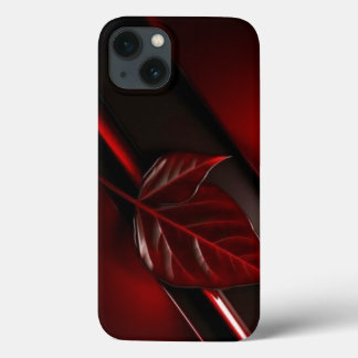 Dark Red Leaf Texture iPhone 13 Back Cover