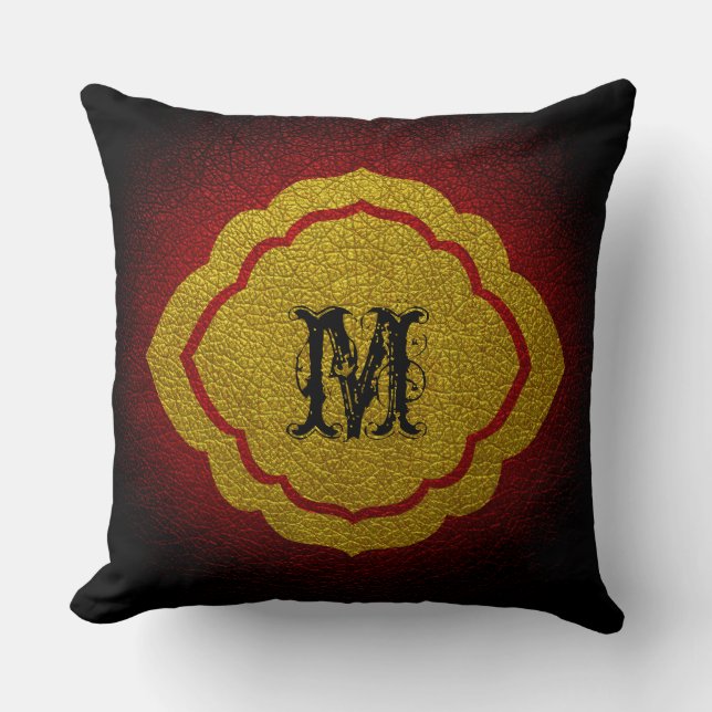 Dark Red Leather Cushion (Front)