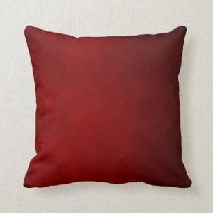 Dark Red Leather Plush Throw Pillow