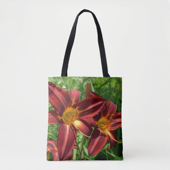 Dark red lilies Tote Bag (Front)