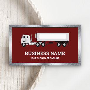 Dark Red Logistics Transport Truck Trailer Business Card