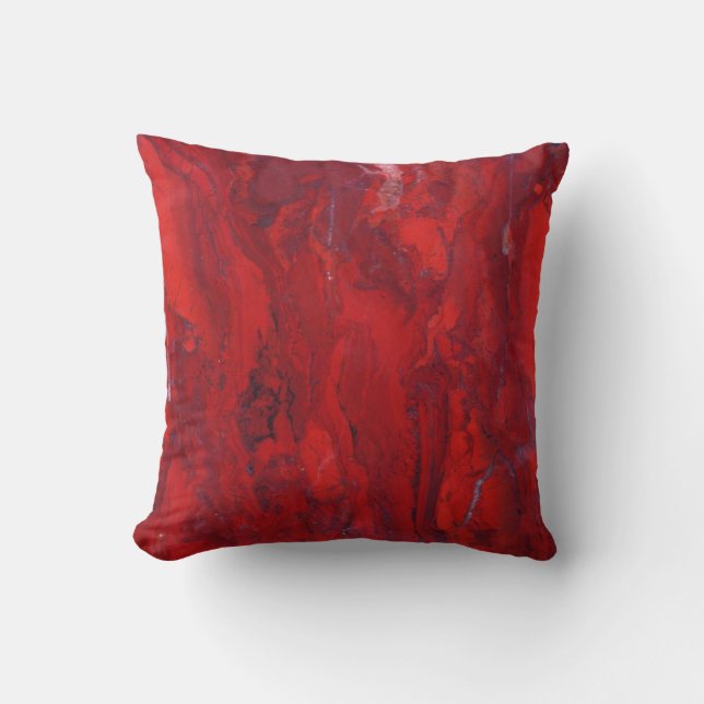 Dark red marbled texture pillow (Front)