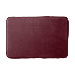 Dark Red Maroon Burgundy Solid Colour Bath Mat