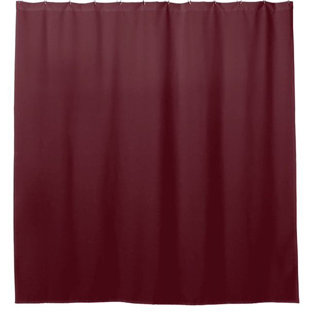 Dark Red Maroon Burgundy Solid Colour Shower Curtain (Front)