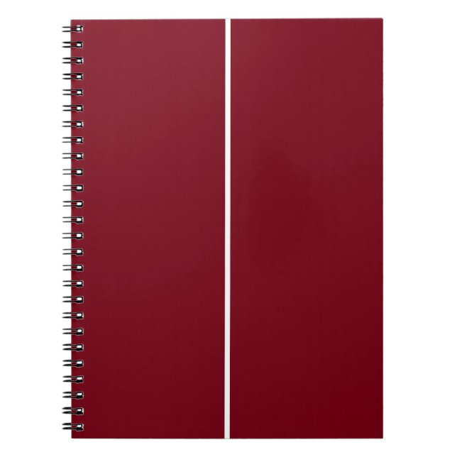 Dark Red Maroon & White CUSTOM Notebook (Front)