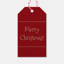 Dark Red Merry Christmas Gift Tags