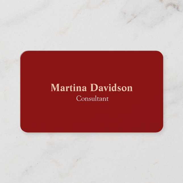 Dark Red Modern Creative Elegant Business Card (Front)