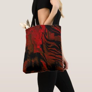 Dark red mosaic with lightly carved and satin  thr tote bag
