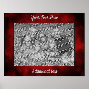 Dark Red Mottled Frame Create Your Own Photo  Poster