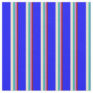 Dark Red, Orchid, Light Sea Green, Beige, and Blue Fabric