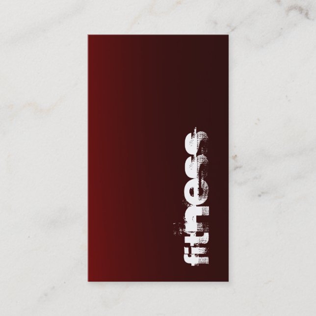 Dark Red Personal Trainer Fitness Business Card (Front)