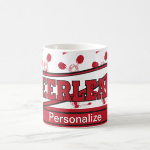Dark Red Personalise Cheerleader  Coffee Mug