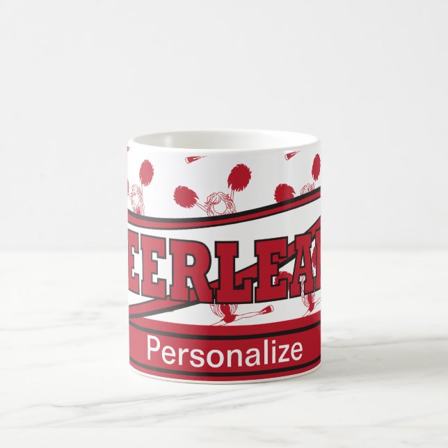 Dark Red Personalise Cheerleader  Coffee Mug (Center)