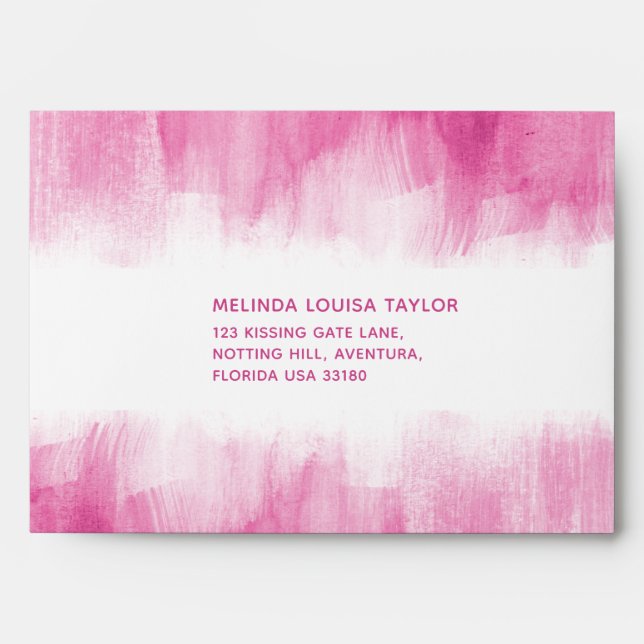 Dark red pink washed gradient abstract art reply envelope (Front)
