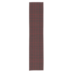 Dark Red Plaid Short Table Runner