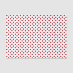 Dark Red Polka Dot on White Tissue Paper