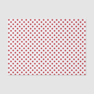 Dark Red Polka Dot on White Tissue Paper