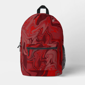 Dark Red Printed Backpack