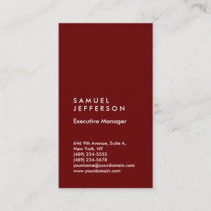 Dark red professional plain modern stylish business card