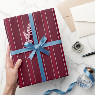 Dark Red & Red Stripes Wrapping Paper